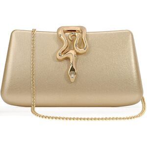 1634 Formal Evening Clutch Purse Synthetic Leather with Snake Clasp